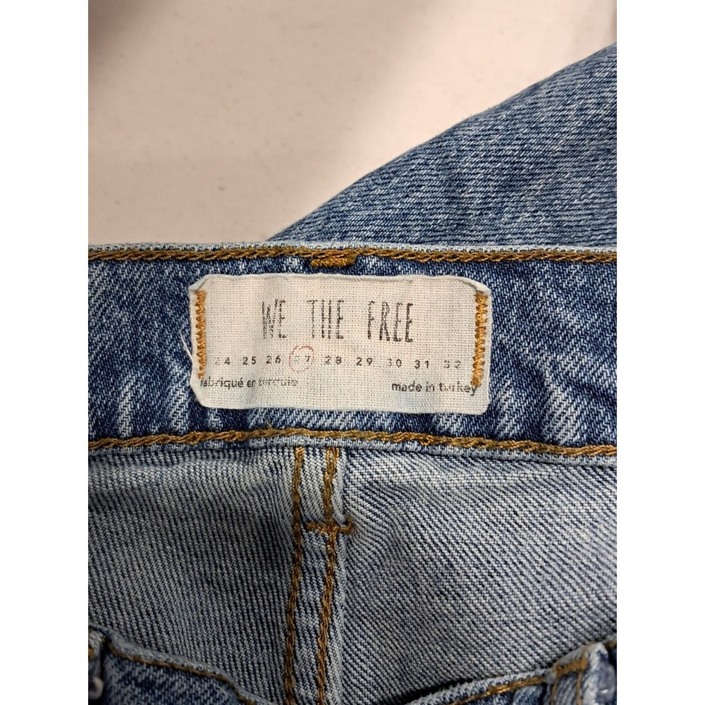 We The Free Ripped Knee Raw Hem High Rise Jeans‎ Distressed Denim-Size 27